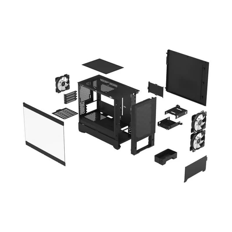 Fractal Design Pop Mini Air RGB Black TG Clear Tint mATX PC Gaming Case - Tempered Glass Airflow, 3x Aspect 12 RGB included 13 Fractal Design Pop Mini Air RGB Black TG Clear Tint mATX PC Gaming Case - Tempered Glass Airflow, 3x Aspect 12 RGB included - Ảnh 13