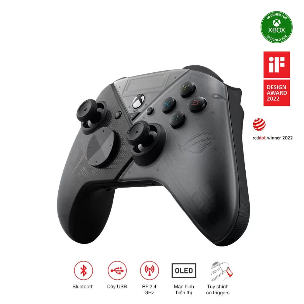 ASUS ROG Raikiri Pro Wireless Controller - OLED display, tri-mode connectivity, remappable buttons&triggers, 4 rear buttons, step & linear triggers, adjustable joystick sensitivity, 3.5mm jack 5 ASUS ROG Raikiri Pro Wireless Controller - OLED display, tri-mode connectivity, remappable buttons&triggers, 4 rear buttons, step & linear triggers, adjustable joystick sensitivity, 3.5mm jack - Ảnh 5
