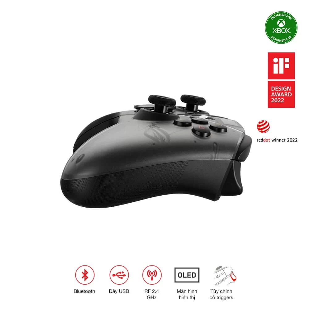 ASUS ROG Raikiri Pro Wireless Controller - OLED display, tri-mode connectivity, remappable buttons&triggers, 4 rear buttons, step & linear triggers, adjustable joystick sensitivity, 3.5mm jack 6 ASUS ROG Raikiri Pro Wireless Controller - OLED display, tri-mode connectivity, remappable buttons&triggers, 4 rear buttons, step & linear triggers, adjustable joystick sensitivity, 3.5mm jack - Ảnh 6