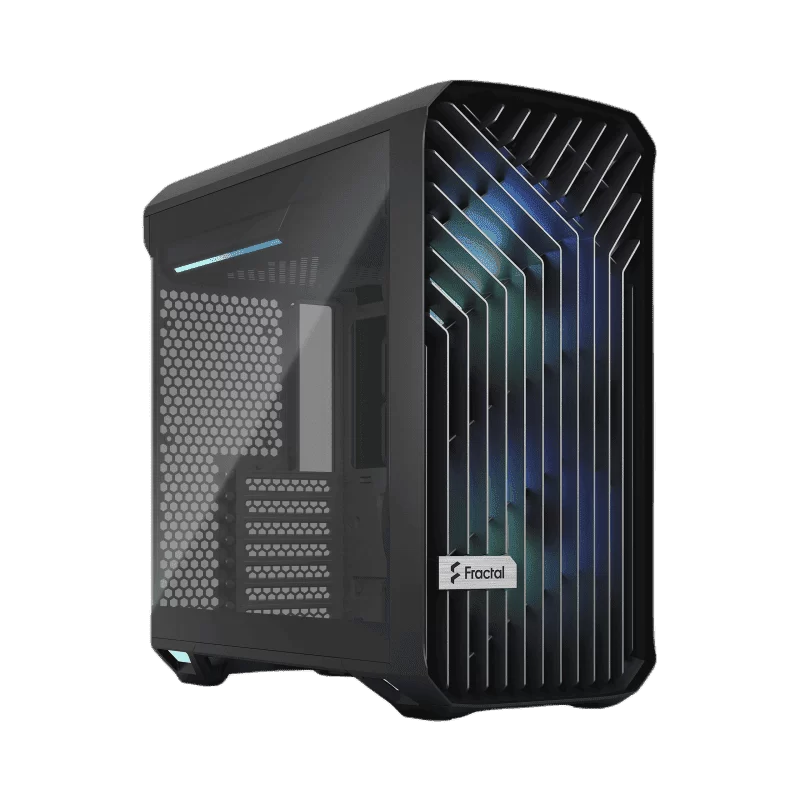 Fractal Design Torrent Compact Black RGB TG Light Tint ATX Airflow Mid Tower PC Gaming Case - Light Tint Tempered Glass Side Panels