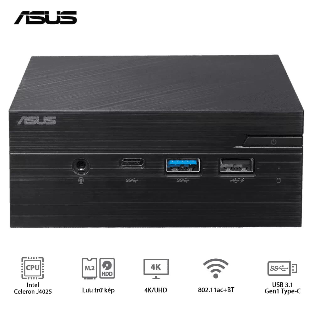 ASUS PN40-BBC910MV Mini PC - Barebone, Intel Celeron J4025, Wi-Fi 5, BT5.0, LAN, 65W, HDMI+miniDP, non OS 1 ASUS PN40-BBC910MV Mini PC - Barebone, Intel Celeron J4025, Wi-Fi 5, BT5.0, LAN, 65W, HDMI+miniDP, non OS
