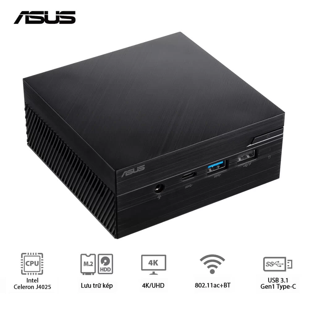ASUS PN40-BBC910MV Mini PC - Barebone, Intel Celeron J4025, Wi-Fi 5, BT5.0, LAN, 65W, HDMI+miniDP, non OS 3 ASUS PN40-BBC910MV Mini PC - Barebone, Intel Celeron J4025, Wi-Fi 5, BT5.0, LAN, 65W, HDMI+miniDP, non OS - Ảnh 3