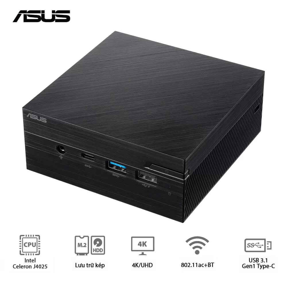 ASUS PN40-BBC910MV Mini PC - Barebone, Intel Celeron J4025, Wi-Fi 5, BT5.0, LAN, 65W, HDMI+miniDP, non OS 4 ASUS PN40-BBC910MV Mini PC - Barebone, Intel Celeron J4025, Wi-Fi 5, BT5.0, LAN, 65W, HDMI+miniDP, non OS - Ảnh 4