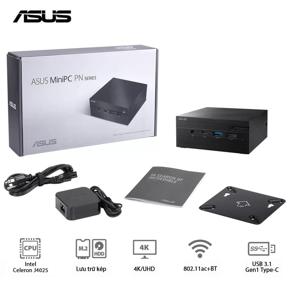ASUS PN40-BBC910MV Mini PC - Barebone, Intel Celeron J4025, Wi-Fi 5, BT5.0, LAN, 65W, HDMI+miniDP, non OS 7 ASUS PN40-BBC910MV Mini PC - Barebone, Intel Celeron J4025, Wi-Fi 5, BT5.0, LAN, 65W, HDMI+miniDP, non OS - Ảnh 7