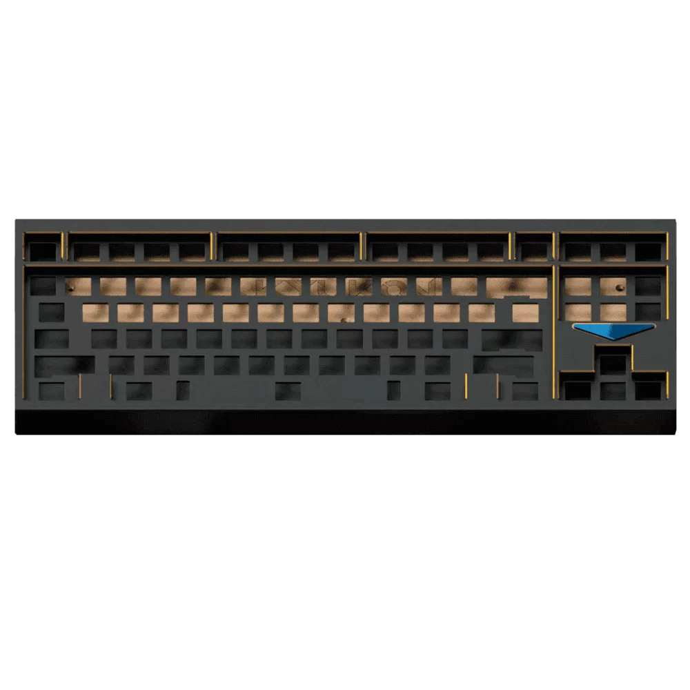 Kyukon80 Keyboard Kit (PCB Non-Flex cut) - Extra Slot - Anod Black - WKL - Chamfer/Triangle Nameplate/Counter Weight Gold 1 Kyukon80 Keyboard Kit (PCB Non-Flex cut) - Extra Slot - Anod Black - WKL - Chamfer/Triangle Nameplate/Counter Weight Gold