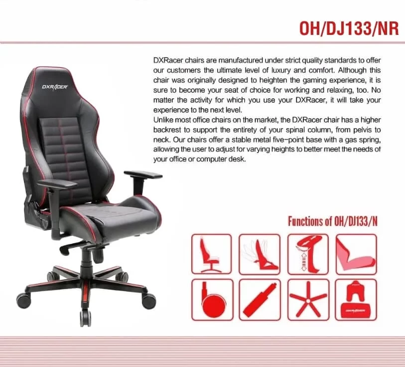 DXRACER Drifting Series OHDJ133NR page pc 2 1 2