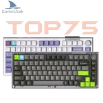 Darmoshark TOP75 Trio-mode Wireless Gaming Mechanical Keyboard - 75%, All key hot-plugging, TTC Shark Switch, Dynamic RGB Lighting, Custom Knob, TFT Custom Screen