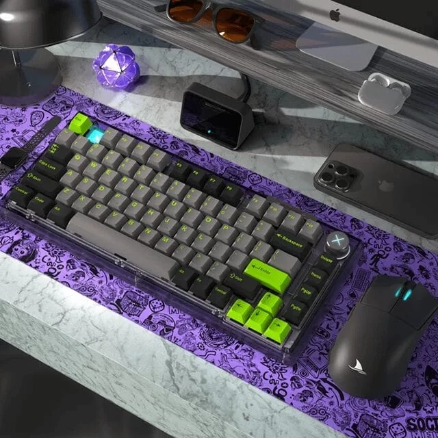 Darmoshark TOP75 Trio-mode Wireless Gaming Mechanical Keyboard - 75%, All key hot-plugging, TTC Shark Switch, Dynamic RGB Lighting, Custom Knob, TFT Custom Screen 2 Darmoshark TOP75 Trio-mode Wireless Gaming Mechanical Keyboard - 75%, All key hot-plugging, TTC Shark Switch, Dynamic RGB Lighting, Custom Knob, TFT Custom Screen - Ảnh 2