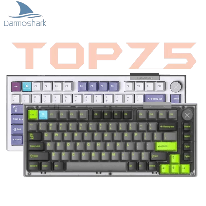 Darmoshark TOP75 Trio-mode Wireless Gaming Mechanical Keyboard - 75%, All key hot-plugging, TTC Shark Switch, Dynamic RGB Lighting, Custom Knob, TFT Custom Screen 1 Darmoshark TOP75 Trio-mode Wireless Gaming Mechanical Keyboard - 75%, All key hot-plugging, TTC Shark Switch, Dynamic RGB Lighting, Custom Knob, TFT Custom Screen