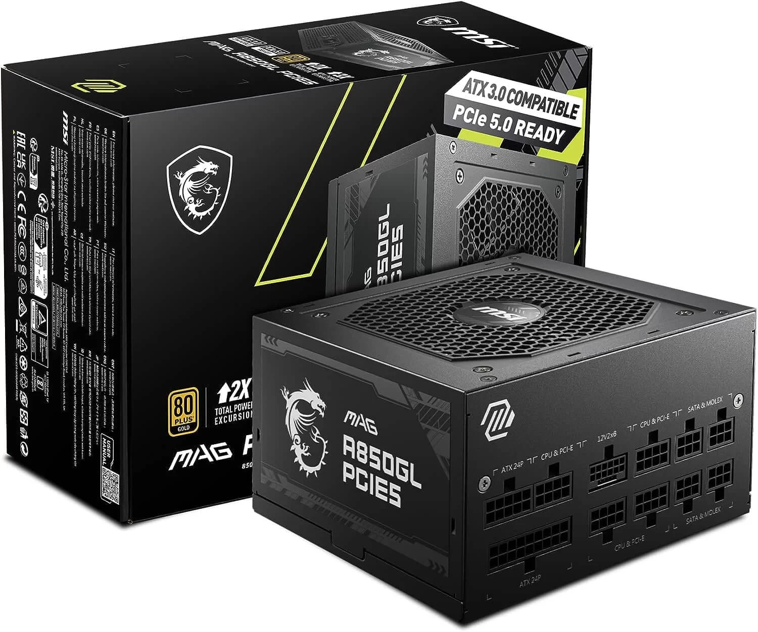 MSI MAG A850GL PCIE5 – 850W 80Plus Gold – Fully Modular page mobile 1