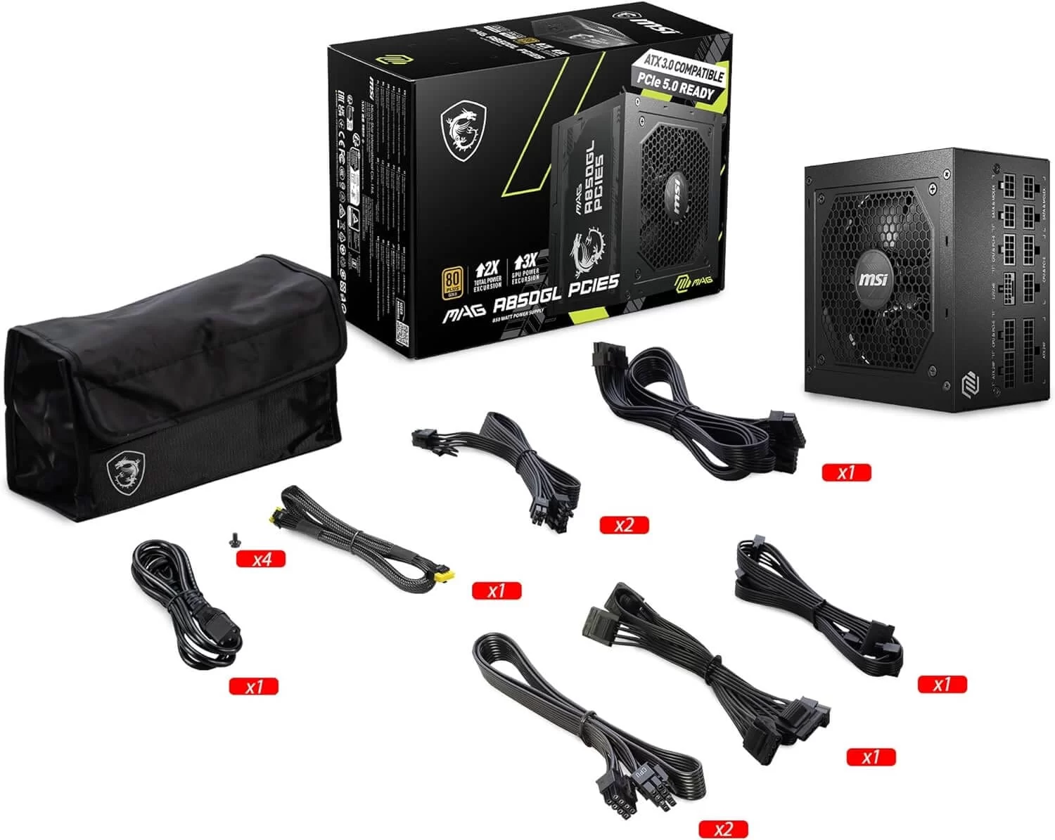 MSI MAG A850GL PCIE5 – 850W 80Plus Gold – Fully Modular page mobile 8
