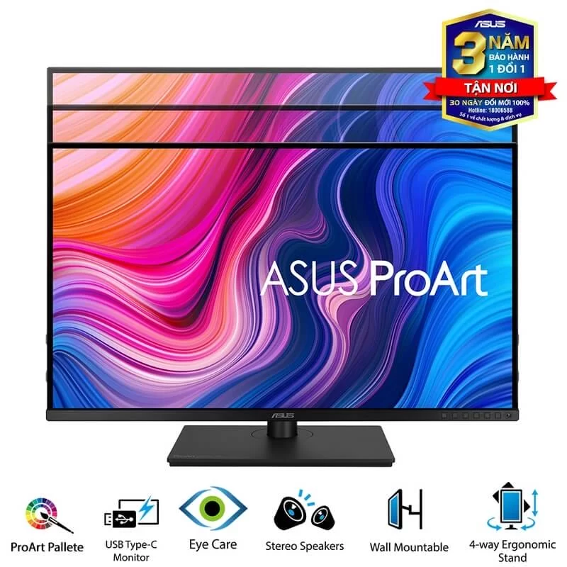 ASUS ProArt Display PA328CGV Professional Monitor - 32 inch, QHD (2560 x 1440), 165 Hz, 95% DCI-P3, 100% sRGB/Rec.709, Color Accuracy ΔE < 2, Calman Verified, USB-C, VESA DisplayHDR 600, FreeSync Premium Pro, C-clamp, Ergonomic Stand 4 ASUS ProArt Display PA328CGV Professional Monitor - 32 inch, QHD (2560 x 1440), 165 Hz, 95% DCI-P3, 100% sRGB/Rec.709, Color Accuracy ΔE < 2, Calman Verified, USB-C, VESA DisplayHDR 600, FreeSync Premium Pro, C-clamp, Ergonomic Stand - Ảnh 4