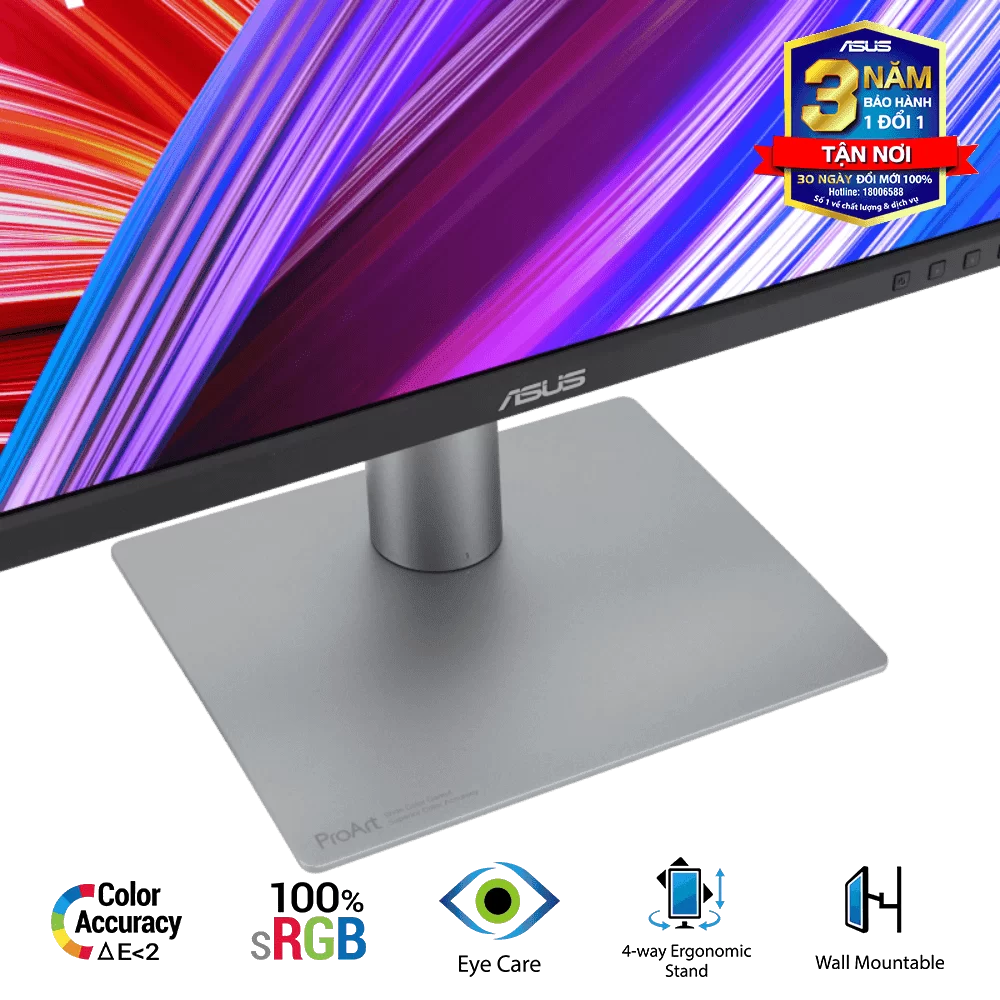 ASUS ProArt Display PA248CRV Professional Monitor - 24.1 inch, 16:10, IPS, WUXGA(1920 x 1200), 100% sRGB, ΔE < 2, Calman Verified, HDR-10, USB-C PD 96W, VESA MediaSync, Ergonomic Stand, Green Sustainability 11 ASUS ProArt Display PA248CRV Professional Monitor - 24.1 inch, 16:10, IPS, WUXGA(1920 x 1200), 100% sRGB, ΔE < 2, Calman Verified, HDR-10, USB-C PD 96W, VESA MediaSync, Ergonomic Stand, Green Sustainability - Ảnh 11