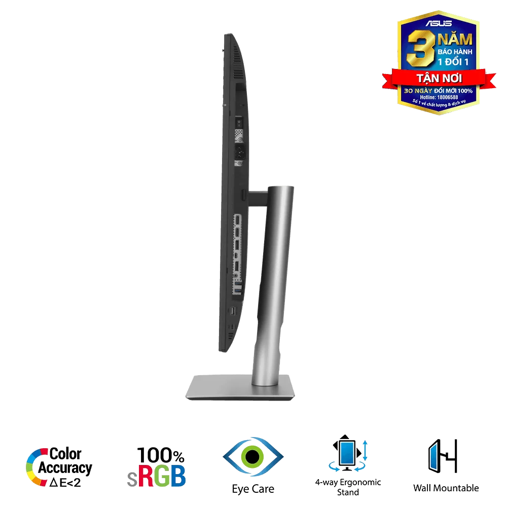 ASUS ProArt Display PA248CRV Professional Monitor - 24.1 inch, 16:10, IPS, WUXGA(1920 x 1200), 100% sRGB, ΔE < 2, Calman Verified, HDR-10, USB-C PD 96W, VESA MediaSync, Ergonomic Stand, Green Sustainability 3 ASUS ProArt Display PA248CRV Professional Monitor - 24.1 inch, 16:10, IPS, WUXGA(1920 x 1200), 100% sRGB, ΔE < 2, Calman Verified, HDR-10, USB-C PD 96W, VESA MediaSync, Ergonomic Stand, Green Sustainability - Ảnh 3