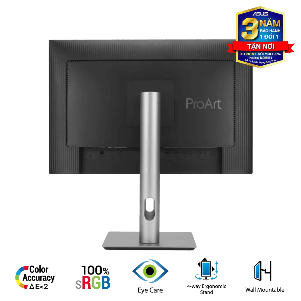ASUS ProArt Display PA248CRV Professional Monitor - 24.1 inch, 16:10, IPS, WUXGA(1920 x 1200), 100% sRGB, ΔE < 2, Calman Verified, HDR-10, USB-C PD 96W, VESA MediaSync, Ergonomic Stand, Green Sustainability 5 ASUS ProArt Display PA248CRV Professional Monitor - 24.1 inch, 16:10, IPS, WUXGA(1920 x 1200), 100% sRGB, ΔE < 2, Calman Verified, HDR-10, USB-C PD 96W, VESA MediaSync, Ergonomic Stand, Green Sustainability - Ảnh 5