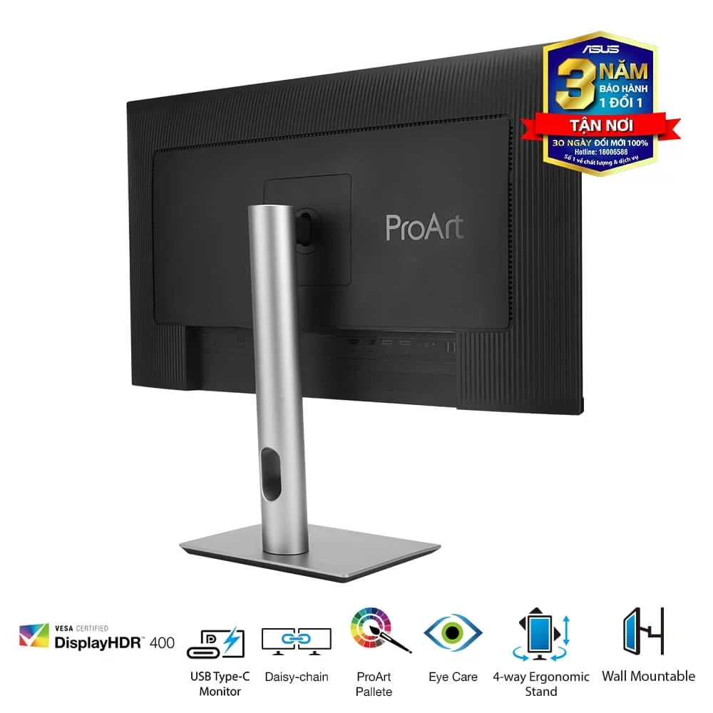 ASUS ProArt Display PA279CRV Professional Monitor - 27 inch, IPS, 4K UHD (3840 x 2160), 99% DCI-P3, 99% Adobe RGB, ΔE< 2, Calman Verified, USB-C PD 96W, VESA DisplayHDR 400, VESA MediaSync, Ergonomic Stand, Green Sustainability 11 ASUS ProArt Display PA279CRV Professional Monitor - 27 inch, IPS, 4K UHD (3840 x 2160), 99% DCI-P3, 99% Adobe RGB, ΔE< 2, Calman Verified, USB-C PD 96W, VESA DisplayHDR 400, VESA MediaSync, Ergonomic Stand, Green Sustainability - Ảnh 11
