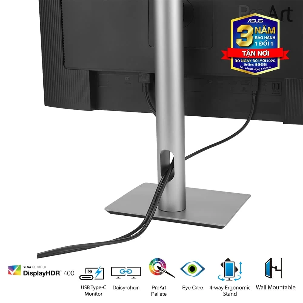 ASUS ProArt Display PA279CRV Professional Monitor - 27 inch, IPS, 4K UHD (3840 x 2160), 99% DCI-P3, 99% Adobe RGB, ΔE< 2, Calman Verified, USB-C PD 96W, VESA DisplayHDR 400, VESA MediaSync, Ergonomic Stand, Green Sustainability 12 ASUS ProArt Display PA279CRV Professional Monitor - 27 inch, IPS, 4K UHD (3840 x 2160), 99% DCI-P3, 99% Adobe RGB, ΔE< 2, Calman Verified, USB-C PD 96W, VESA DisplayHDR 400, VESA MediaSync, Ergonomic Stand, Green Sustainability - Ảnh 12