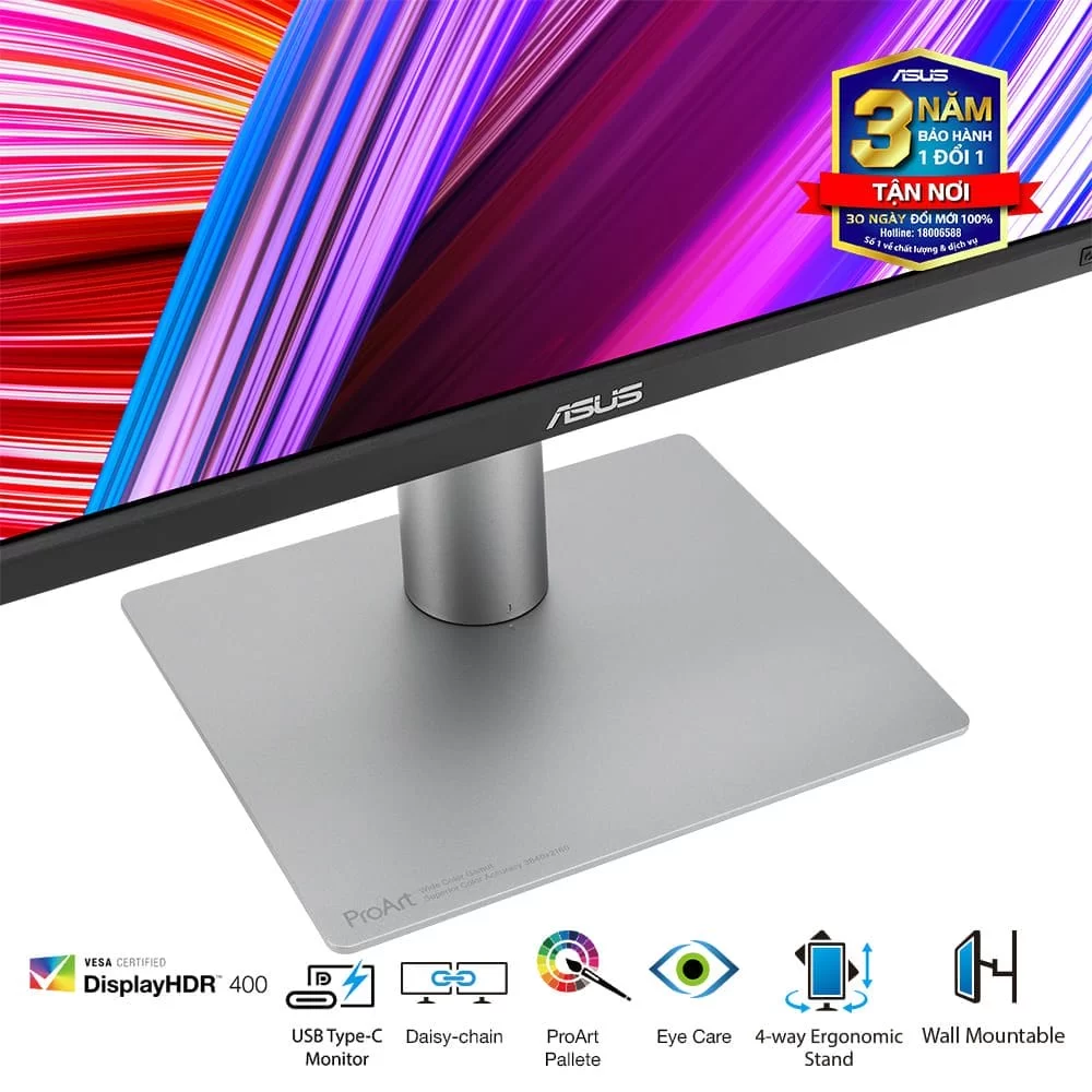 ASUS ProArt Display PA279CRV Professional Monitor - 27 inch, IPS, 4K UHD (3840 x 2160), 99% DCI-P3, 99% Adobe RGB, ΔE< 2, Calman Verified, USB-C PD 96W, VESA DisplayHDR 400, VESA MediaSync, Ergonomic Stand, Green Sustainability 8 ASUS ProArt Display PA279CRV Professional Monitor - 27 inch, IPS, 4K UHD (3840 x 2160), 99% DCI-P3, 99% Adobe RGB, ΔE< 2, Calman Verified, USB-C PD 96W, VESA DisplayHDR 400, VESA MediaSync, Ergonomic Stand, Green Sustainability - Ảnh 8
