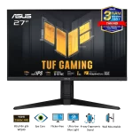 ASUS TUF Gaming VG27AQ3A Gaming Monitor - 27 inch, QHD(2560x1440), 180Hz, Fast IPS, ELMB Sync, 1ms (GTG), Freesync Premium™, tương thích G-Sync, Variable Overdrive, 130% sRGB