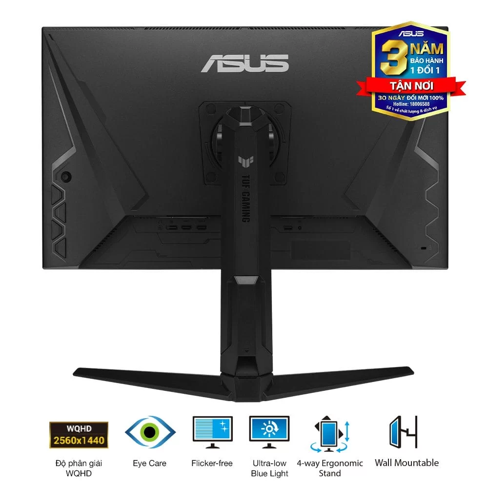 ASUS TUF Gaming VG27AQ3A Gaming Monitor - 27 inch, QHD(2560x1440), 180Hz, Fast IPS, ELMB Sync, 1ms (GTG), Freesync Premium™, tương thích G-Sync, Variable Overdrive, 130% sRGB 5 ASUS TUF Gaming VG27AQ3A Gaming Monitor - 27 inch, QHD(2560x1440), 180Hz, Fast IPS, ELMB Sync, 1ms (GTG), Freesync Premium™, tương thích G-Sync, Variable Overdrive, 130% sRGB - Ảnh 5