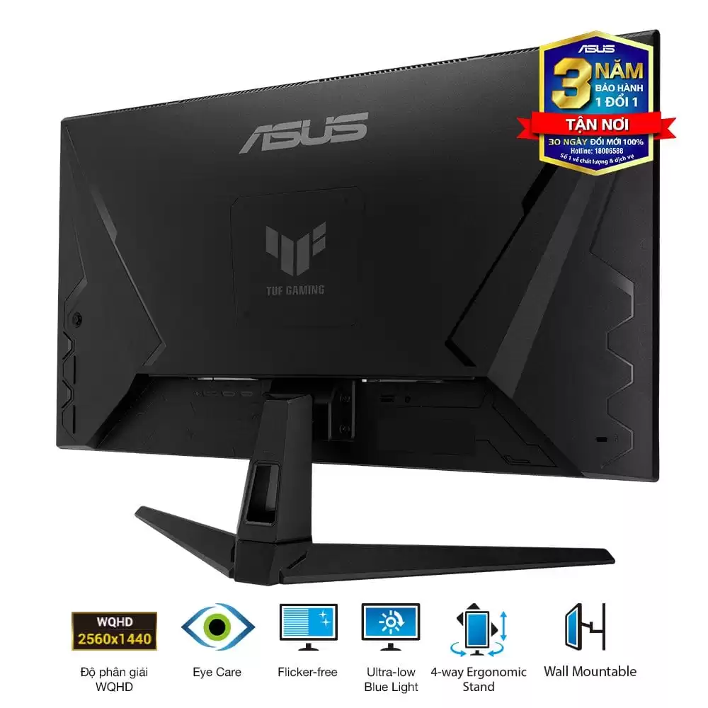 ASUS TUF Gaming VG27AQ3A Gaming Monitor - 27 inch, QHD(2560x1440), 180Hz, Fast IPS, ELMB Sync, 1ms (GTG), Freesync Premium™, tương thích G-Sync, Variable Overdrive, 130% sRGB 6 ASUS TUF Gaming VG27AQ3A Gaming Monitor - 27 inch, QHD(2560x1440), 180Hz, Fast IPS, ELMB Sync, 1ms (GTG), Freesync Premium™, tương thích G-Sync, Variable Overdrive, 130% sRGB - Ảnh 6