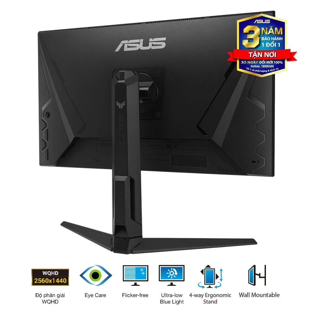 ASUS TUF Gaming VG27AQ3A Gaming Monitor - 27 inch, QHD(2560x1440), 180Hz, Fast IPS, ELMB Sync, 1ms (GTG), Freesync Premium™, tương thích G-Sync, Variable Overdrive, 130% sRGB 7 ASUS TUF Gaming VG27AQ3A Gaming Monitor - 27 inch, QHD(2560x1440), 180Hz, Fast IPS, ELMB Sync, 1ms (GTG), Freesync Premium™, tương thích G-Sync, Variable Overdrive, 130% sRGB - Ảnh 7