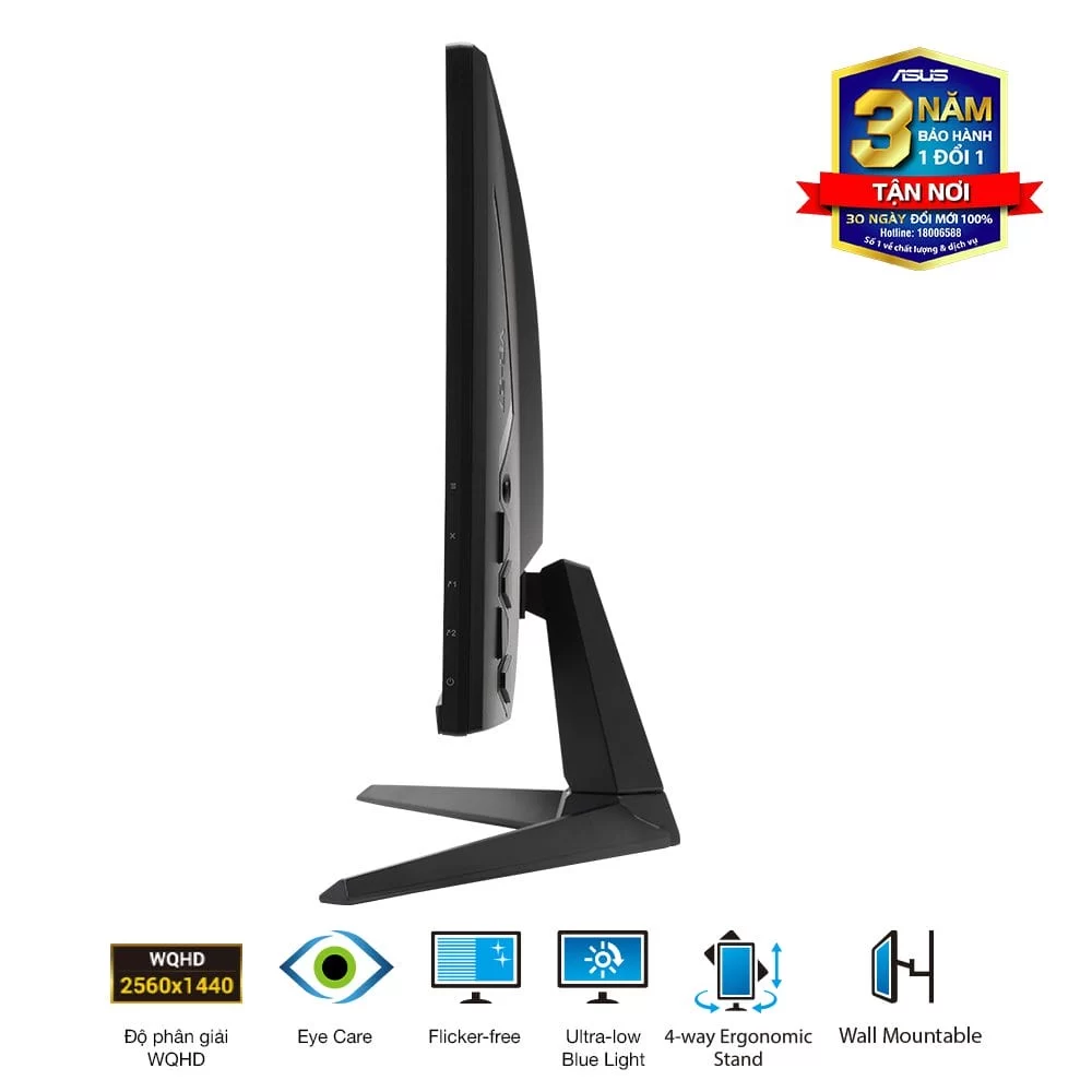 ASUS TUF Gaming VG27AQ3A Gaming Monitor - 27 inch, QHD(2560x1440), 180Hz, Fast IPS, ELMB Sync, 1ms (GTG), Freesync Premium™, tương thích G-Sync, Variable Overdrive, 130% sRGB 8 ASUS TUF Gaming VG27AQ3A Gaming Monitor - 27 inch, QHD(2560x1440), 180Hz, Fast IPS, ELMB Sync, 1ms (GTG), Freesync Premium™, tương thích G-Sync, Variable Overdrive, 130% sRGB - Ảnh 8