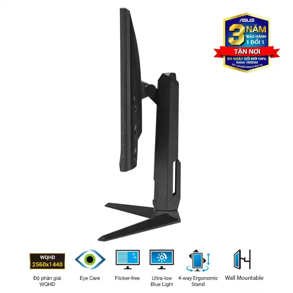 ASUS TUF Gaming VG27AQ3A Gaming Monitor - 27 inch, QHD(2560x1440), 180Hz, Fast IPS, ELMB Sync, 1ms (GTG), Freesync Premium™, tương thích G-Sync, Variable Overdrive, 130% sRGB 9 ASUS TUF Gaming VG27AQ3A Gaming Monitor - 27 inch, QHD(2560x1440), 180Hz, Fast IPS, ELMB Sync, 1ms (GTG), Freesync Premium™, tương thích G-Sync, Variable Overdrive, 130% sRGB - Ảnh 9