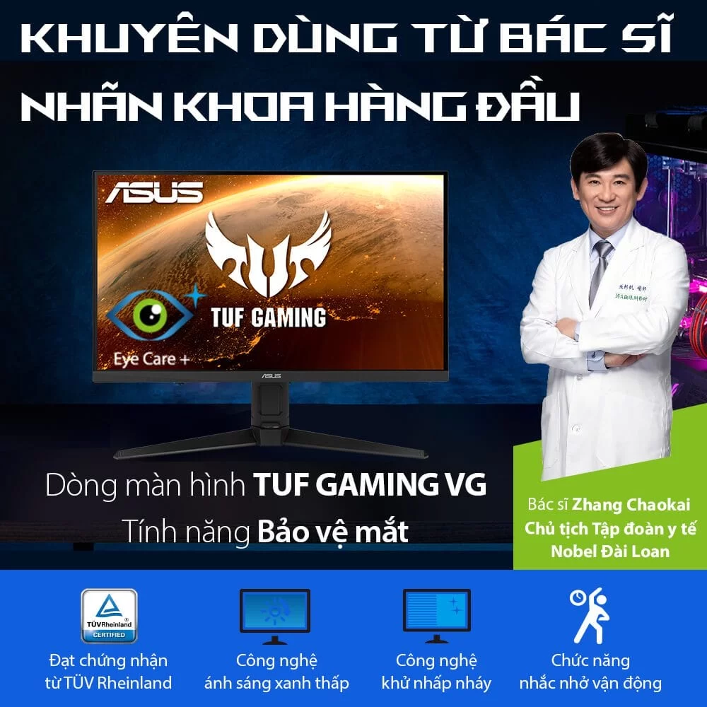 ASUS TUF Gaming VG279QM HDR Gaming Monitor - 27 inch FullHD (1920 x 1080), Fast IPS, Overclockable 280Hz (Above 240Hz, 144Hz), 1ms (GTG), ELMB SYNC, G-SYNC Compatible, DisplayHDR™ 400 2 ASUS TUF Gaming VG279QM HDR Gaming Monitor - 27 inch FullHD (1920 x 1080), Fast IPS, Overclockable 280Hz (Above 240Hz, 144Hz), 1ms (GTG), ELMB SYNC, G-SYNC Compatible, DisplayHDR™ 400 - Ảnh 2