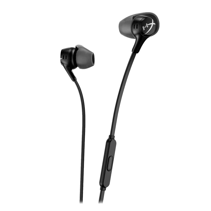 HyperX Cloud Earbuds II Gaming Black - 14mm Drivers, Four Eartips, Hard-Shell Carrying Case, Low-Profile 90° Plug, 3.5mm Plug, Built-in Microphone, Multi-Function Button 1 HyperX Cloud Earbuds II Gaming Black - 14mm Drivers, Four Eartips, Hard-Shell Carrying Case, Low-Profile 90° Plug, 3.5mm Plug, Built-in Microphone, Multi-Function Button