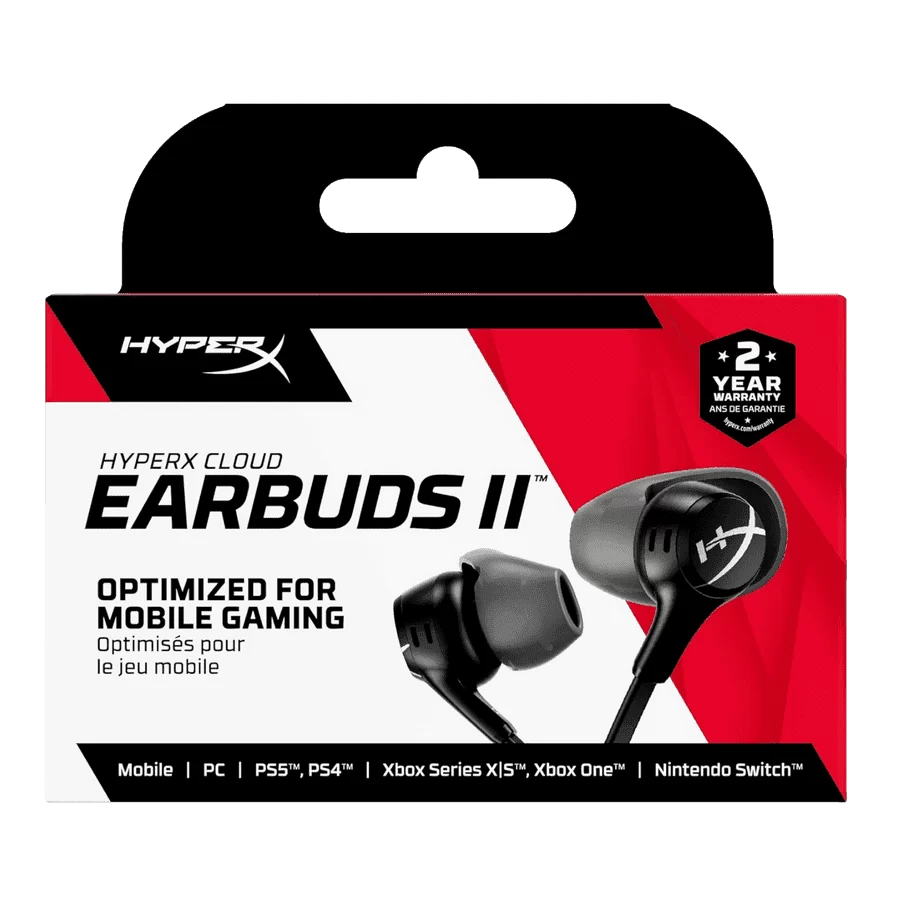 HyperX Cloud Earbuds II Gaming Black - 14mm Drivers, Four Eartips, Hard-Shell Carrying Case, Low-Profile 90° Plug, 3.5mm Plug, Built-in Microphone, Multi-Function Button 7 HyperX Cloud Earbuds II Gaming Black - 14mm Drivers, Four Eartips, Hard-Shell Carrying Case, Low-Profile 90° Plug, 3.5mm Plug, Built-in Microphone, Multi-Function Button - Ảnh 7