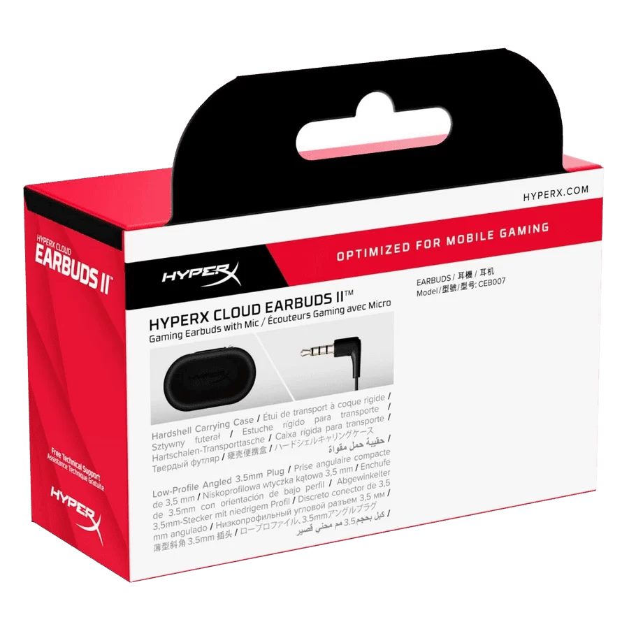 HyperX Cloud Earbuds II Gaming Black - 14mm Drivers, Four Eartips, Hard-Shell Carrying Case, Low-Profile 90° Plug, 3.5mm Plug, Built-in Microphone, Multi-Function Button 8 HyperX Cloud Earbuds II Gaming Black - 14mm Drivers, Four Eartips, Hard-Shell Carrying Case, Low-Profile 90° Plug, 3.5mm Plug, Built-in Microphone, Multi-Function Button - Ảnh 8