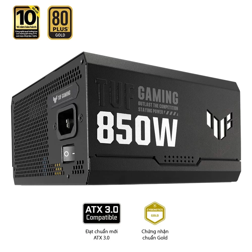 ASUS TUF Gaming 850W Gold PSU - 850W, ATX 3.0, 80 Plus Gold, Full modular 6 ASUS TUF Gaming 850W Gold PSU - 850W, ATX 3.0, 80 Plus Gold, Full modular - Ảnh 6