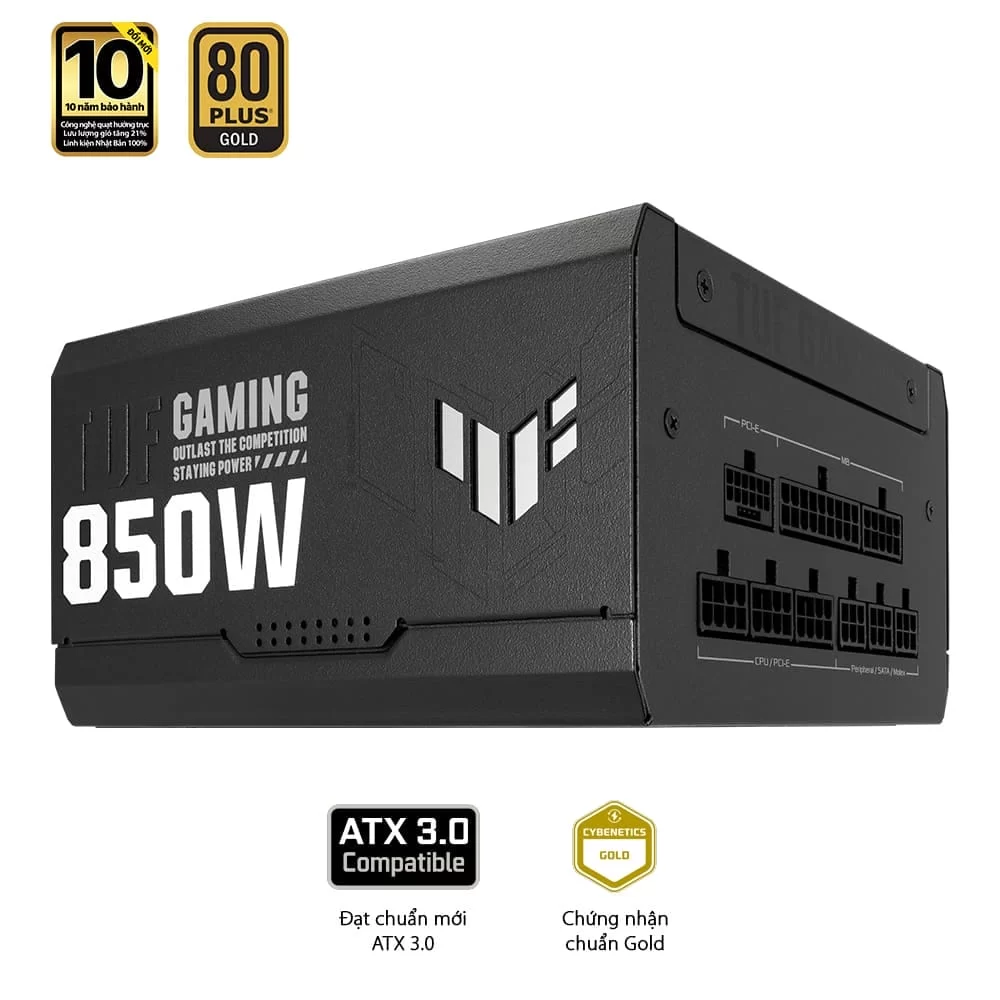 ASUS TUF Gaming 850W Gold PSU - 850W, ATX 3.0, 80 Plus Gold, Full modular 7 ASUS TUF Gaming 850W Gold PSU - 850W, ATX 3.0, 80 Plus Gold, Full modular - Ảnh 7
