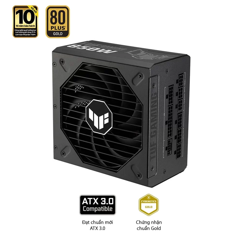 ASUS TUF Gaming 850W Gold PSU - 850W, ATX 3.0, 80 Plus Gold, Full modular 9 ASUS TUF Gaming 850W Gold PSU - 850W, ATX 3.0, 80 Plus Gold, Full modular - Ảnh 9