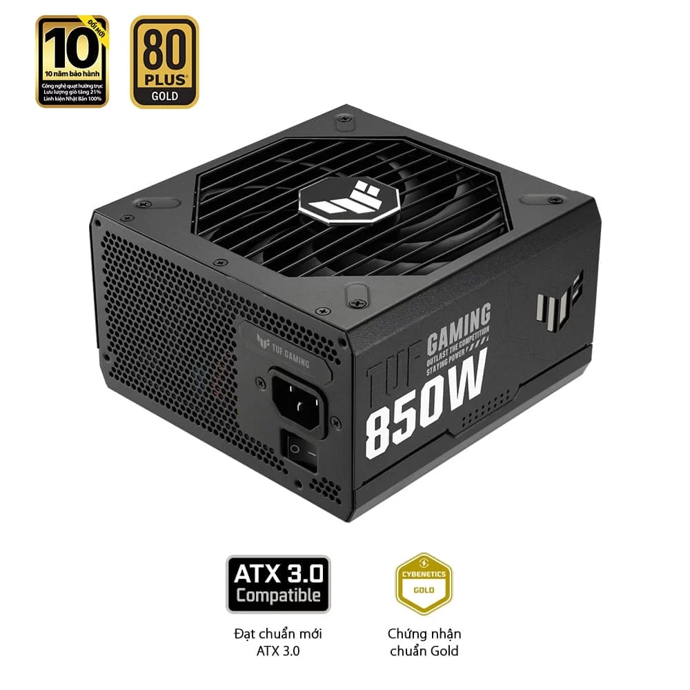ASUS TUF Gaming 850W Gold PSU - 850W, ATX 3.0, 80 Plus Gold, Full modular 10 ASUS TUF Gaming 850W Gold PSU - 850W, ATX 3.0, 80 Plus Gold, Full modular - Ảnh 10