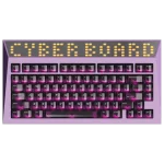 ANGRY MIAO Cyberboard R4 Gangstar Bundle - 75%, Icy Silver Pro Switches, LED Matrix, Seamless Bluetooth Switching, Three-Stage Adjustable Leaf Spring Mount, 2.4G, PET film, IXPE 8 switch pad, Poron pads