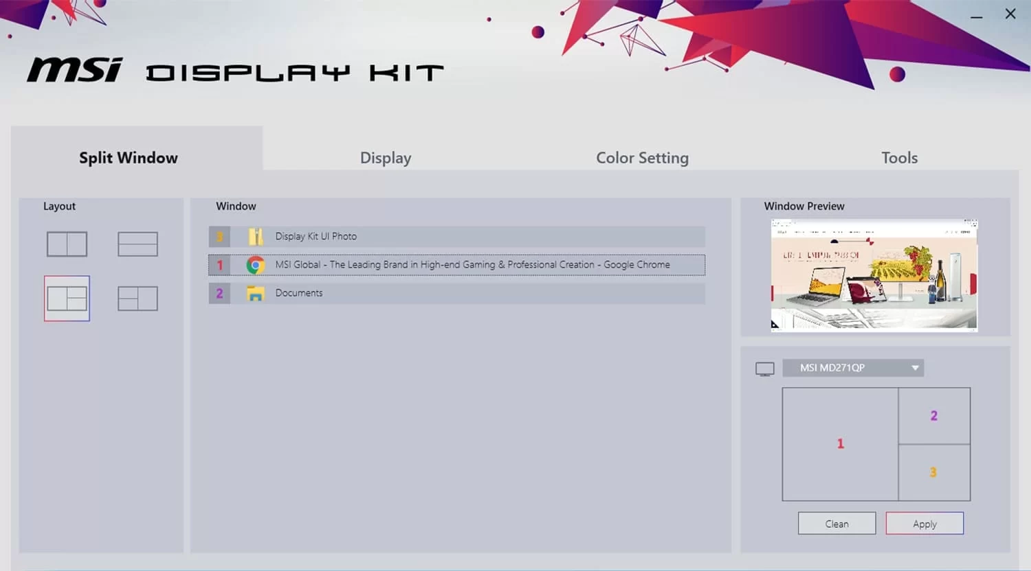 displaykit Split Whidow