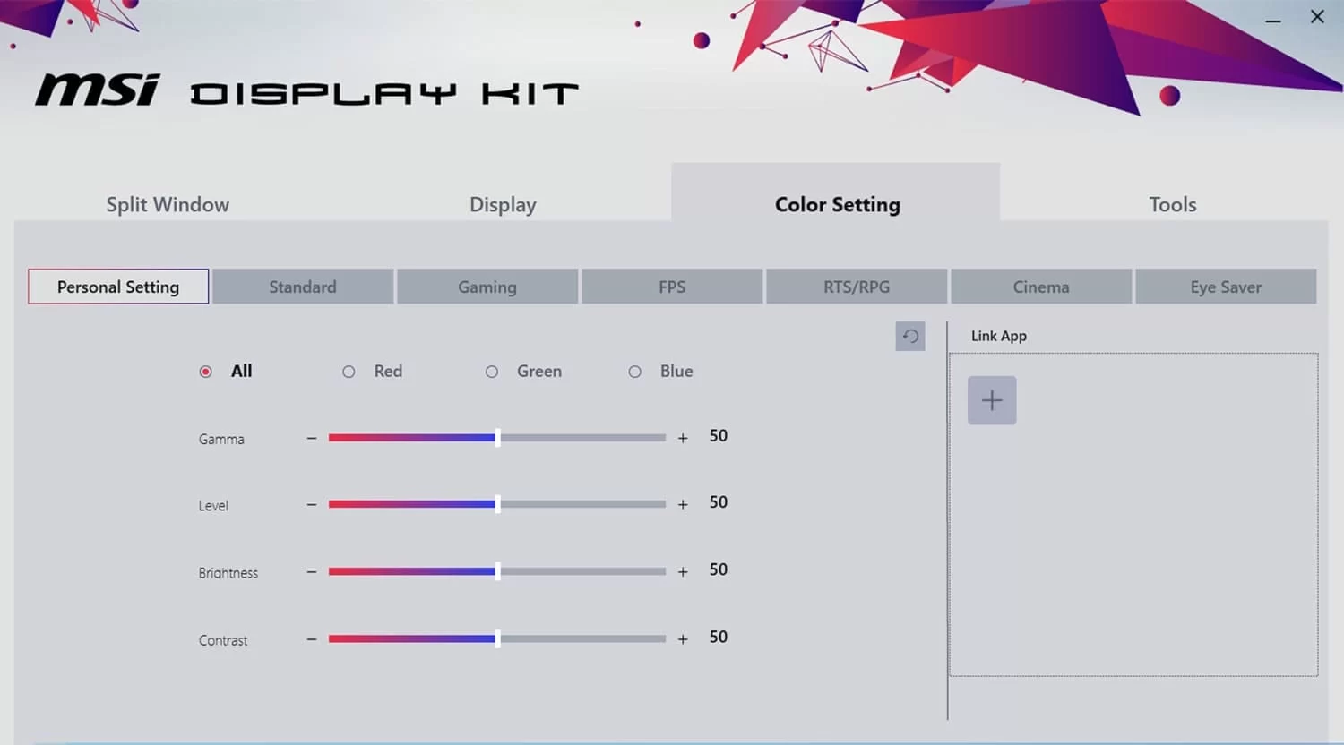 displaykit color setting