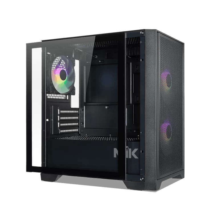 MIK MORAX 3FA Black M-ATX Tempered Gaming Case - 1x 120mm & 2x140mm ARGB fans included 2 MIK MORAX 3FA Black M-ATX Tempered Gaming Case - 1x 120mm & 2x140mm ARGB fans included - Ảnh 2