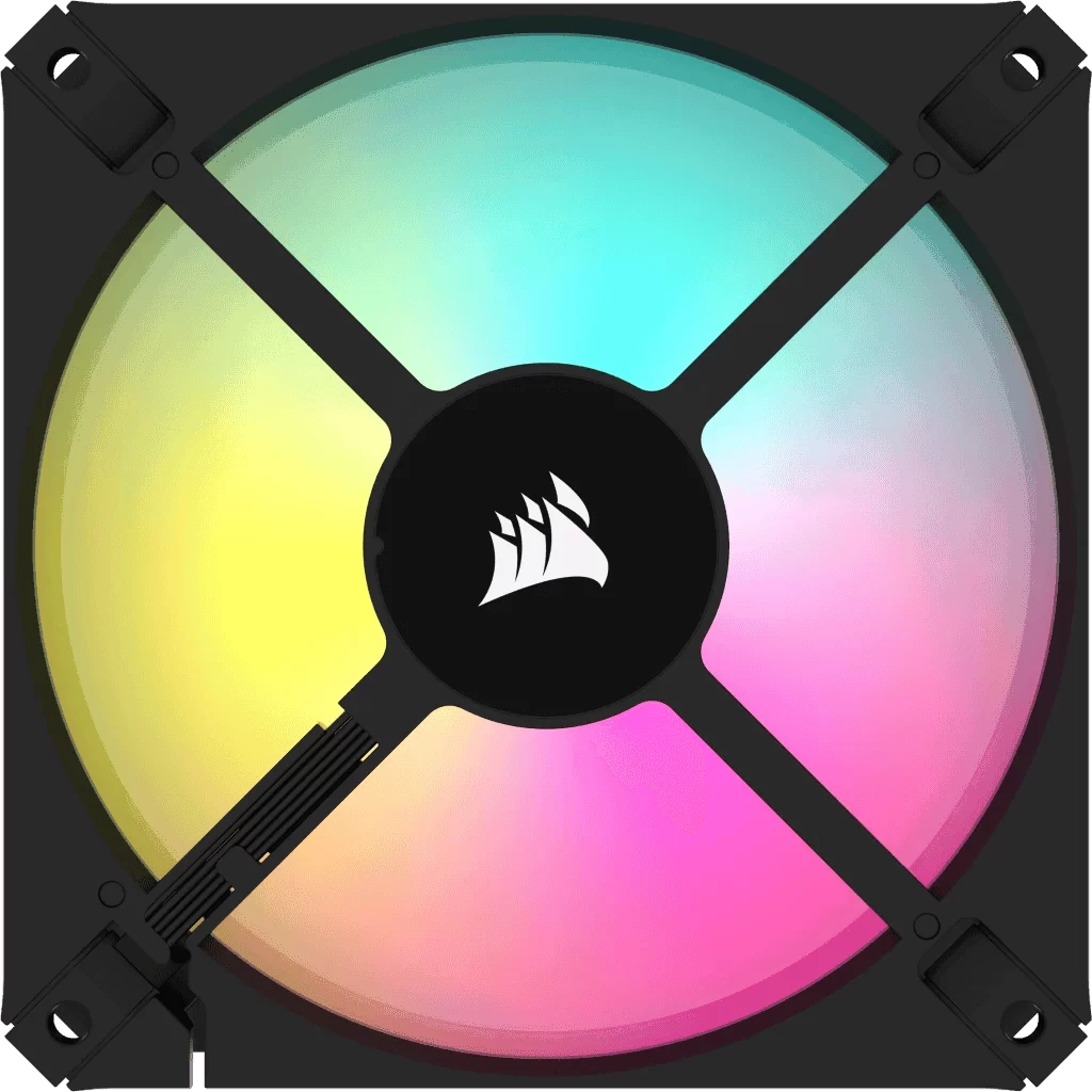 CORSAIR iCUE AR120 Digital RGB Single Pack Black Fan (CO-9050166-WW) - 1x iCUE to ARGB Adapter Cable included, 1x120mm 1850RPM Static Pressure RGB Fan 4 CORSAIR iCUE AR120 Digital RGB Single Pack Black Fan (CO-9050166-WW) - 1x iCUE to ARGB Adapter Cable included, 1x120mm 1850RPM Static Pressure RGB Fan - Ảnh 4