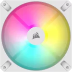 CORSAIR iCUE AR120 Digital RGB Single Pack White Fan (CO-9050168-WW) - 1x iCUE to ARGB Adapter Cable included, 1x120mm 1850RPM Static Pressure RGB Fan