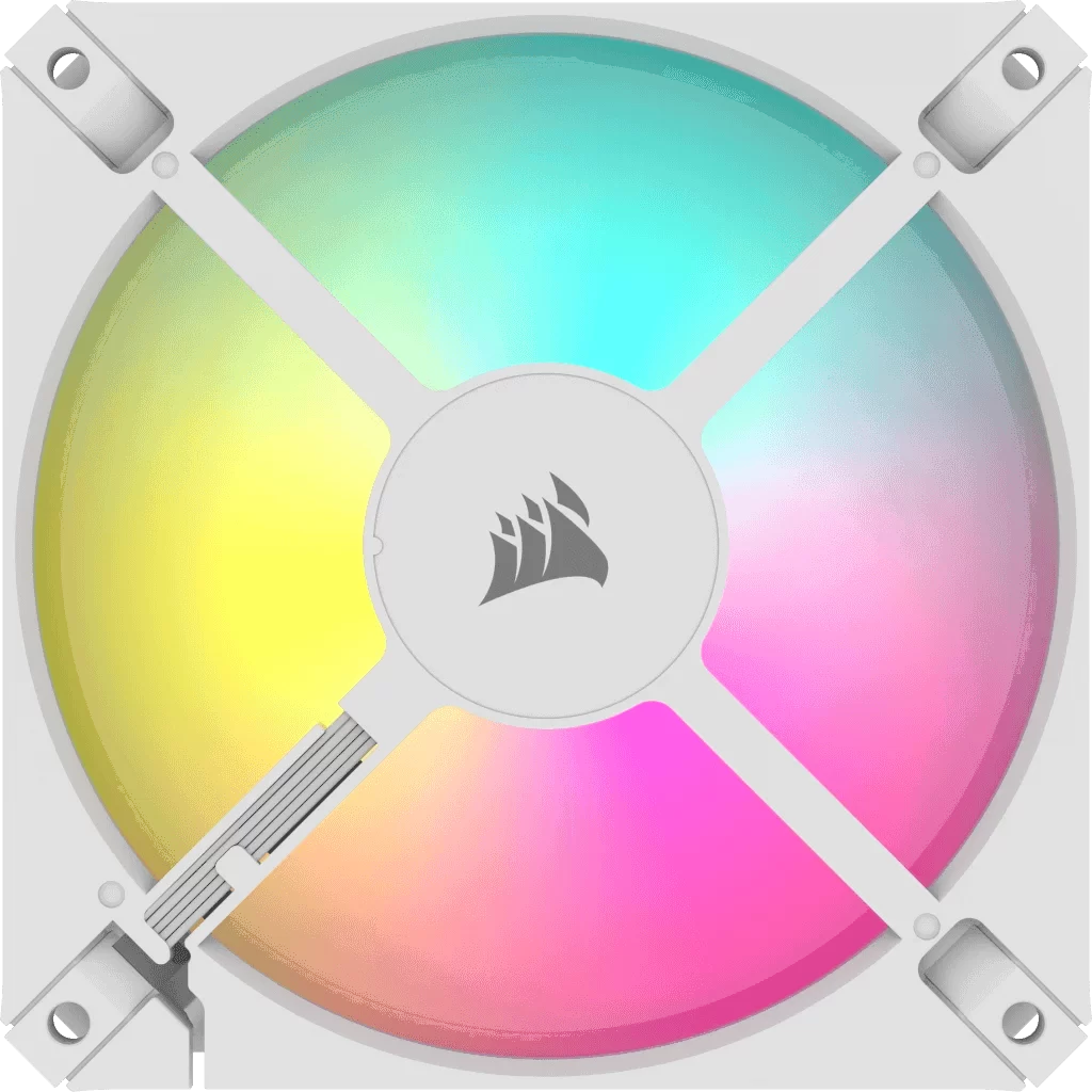 CORSAIR iCUE AR120 Digital RGB Triple Pack White Fan (CO-9050169-WW) - 1x iCUE to ARGB Adapter Cable included, 3x120mm 1850RPM Static Pressure RGB Fan 3 CORSAIR iCUE AR120 Digital RGB Triple Pack White Fan (CO-9050169-WW) - 1x iCUE to ARGB Adapter Cable included, 3x120mm 1850RPM Static Pressure RGB Fan - Ảnh 3