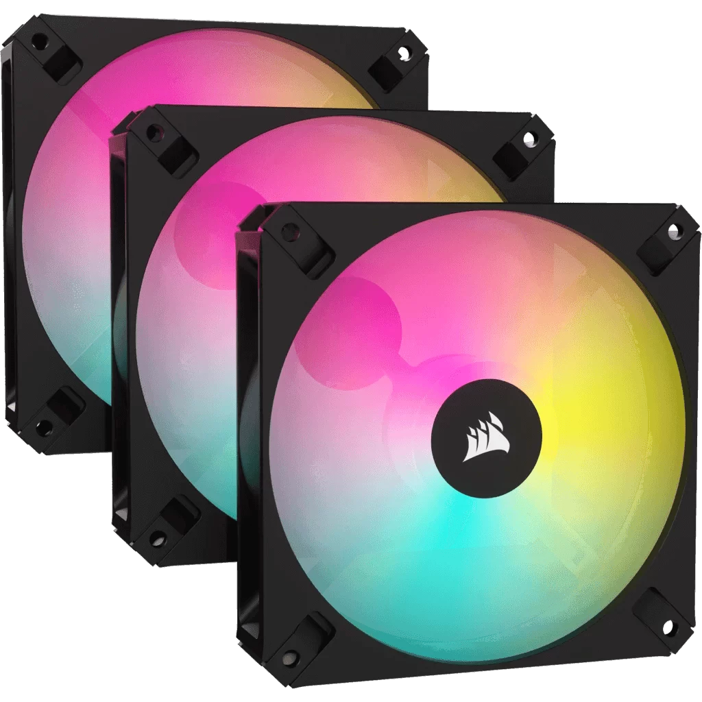 CORSAIR iCUE AR120 Digital RGB Triple Pack Black Fan (CO-9050167-WW) - 1x iCUE to ARGB Adapter Cable included, 3x120mm 1850RPM Static Pressure RGB Fan 1 CORSAIR iCUE AR120 Digital RGB Triple Pack Black Fan (CO-9050167-WW) - 1x iCUE to ARGB Adapter Cable included, 3x120mm 1850RPM Static Pressure RGB Fan