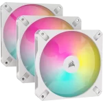 CORSAIR iCUE AR120 Digital RGB Triple Pack White Fan (CO-9050169-WW) - 1x iCUE to ARGB Adapter Cable included, 3x120mm 1850RPM Static Pressure RGB Fan