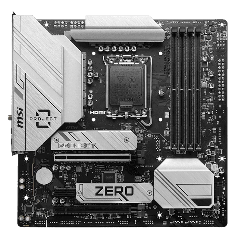 MSI B760M PROJECT ZERO DDR5 Mainboard 2 MSI B760M PROJECT ZERO DDR5 Mainboard - Ảnh 2