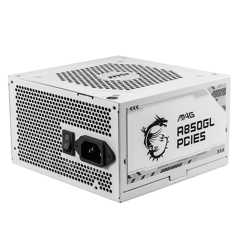 MSI MAG A850GL PCIE5 WHITE PSU - 850W, 80 plus Gold, full-modular, flat cables, Single Rail 4 MSI MAG A850GL PCIE5 WHITE PSU - 850W, 80 plus Gold, full-modular, flat cables, Single Rail - Ảnh 4