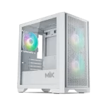 MIK MORAX 3FA White M-ATX Tempered Gaming Case - 1x 120mm & 2x140mm ARGB fans included