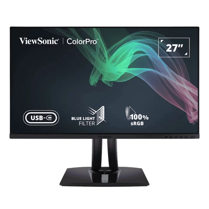 ViewSonic VP2756-2K Monitor - 27 inch, 2K QHD (2560 x 1440) IPS, 60W USB-C, Pantone Validated 100% sRGB, Delta E<2
