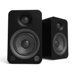 Kanto YU4 Matte Black Powered Speakers with Bluetooth and Built-in Phono Preamp - 2.0 Speaker, Auto Standby and Startup, Remote Included, 140W Peak Power, Pair